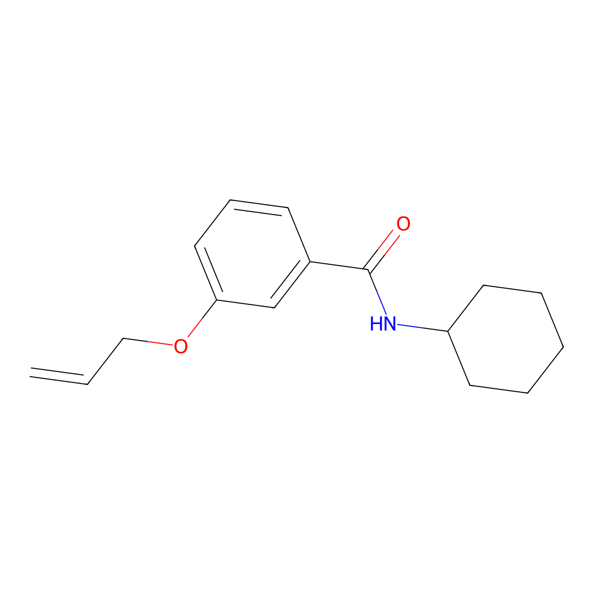 N-cyclohexyl-3-prop-2-enoxybenzamide molecular structure, CAS 831208-29-8