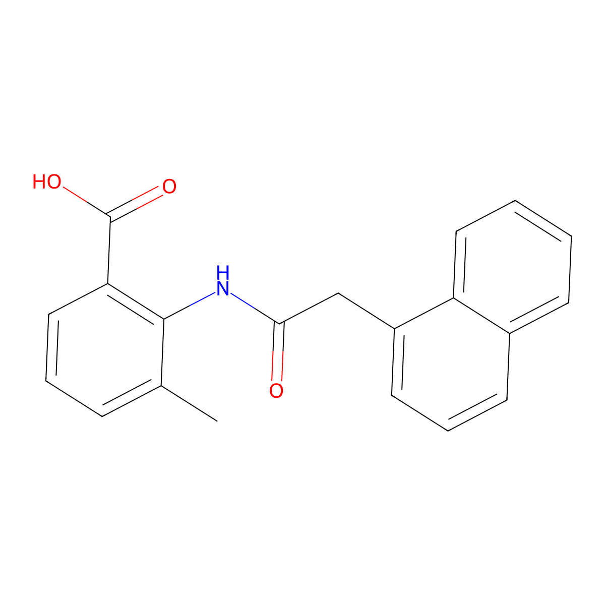 3-Methyl-2-[(naphthalen-1-ylacetyl)amino]benzoic acid molecular structure, CAS 831208-47-0