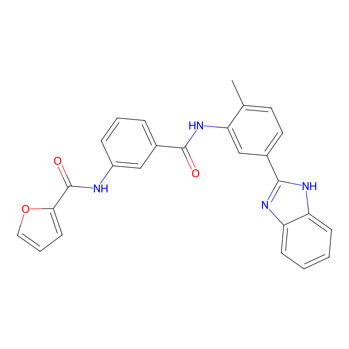 N-[3-[[5-(1H-benzimidazol-2-yl)-2-methylphenyl]carbamoyl]phenyl]furan-2-carboxamide molecular structure, CAS 831208-72-1