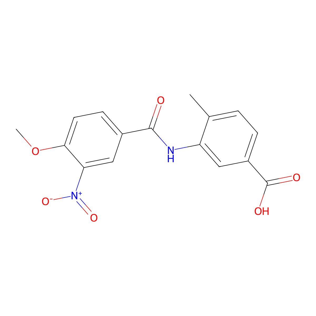 3-{[(4-Methoxy-3-nitrophenyl)carbonyl]amino}-4-methylbenzoic acid molecular structure, CAS 831208-78-7