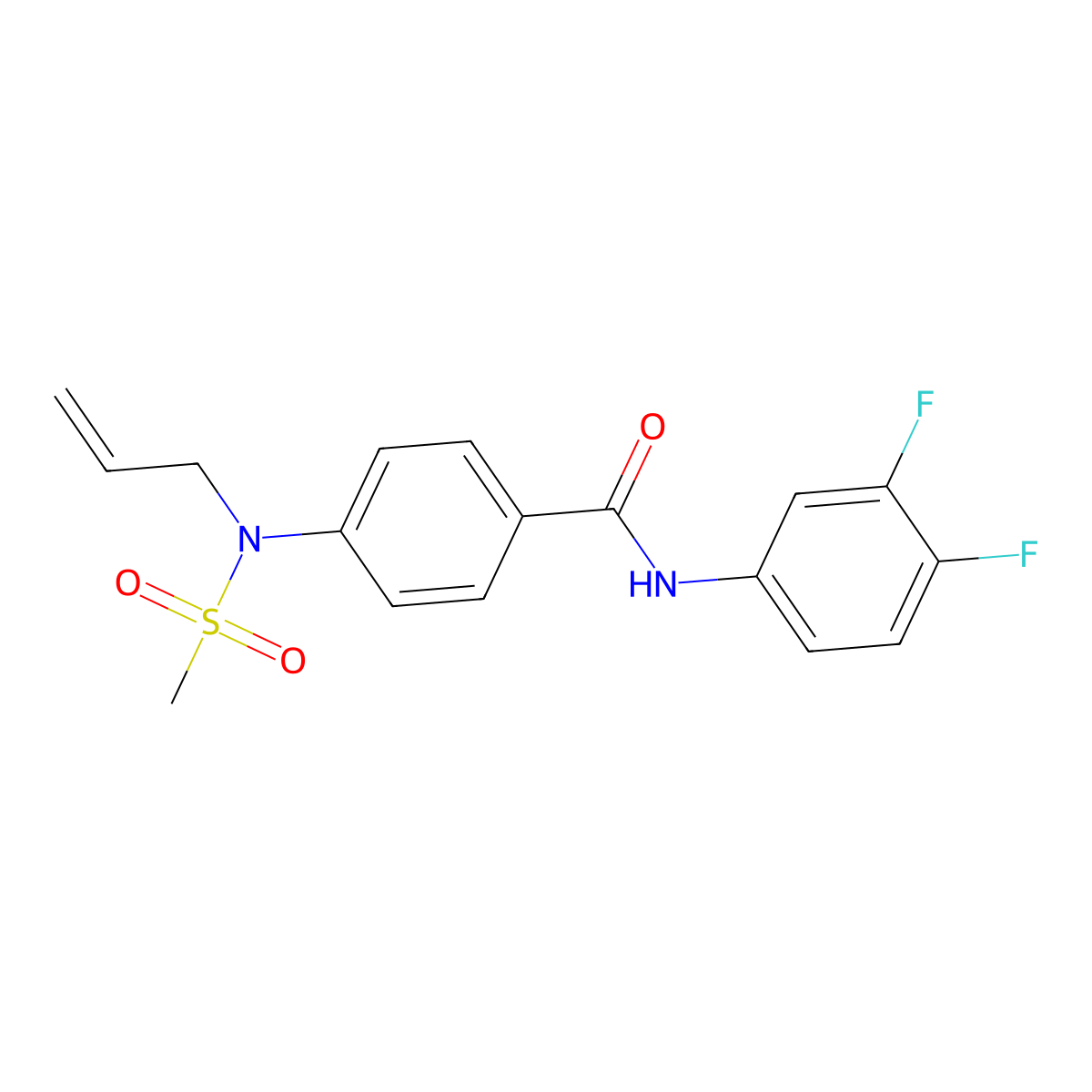 N-(3,4-difluorophenyl)-4-[methylsulfonyl(prop-2-enyl)amino]benzamide molecular structure, CAS 831208-82-3