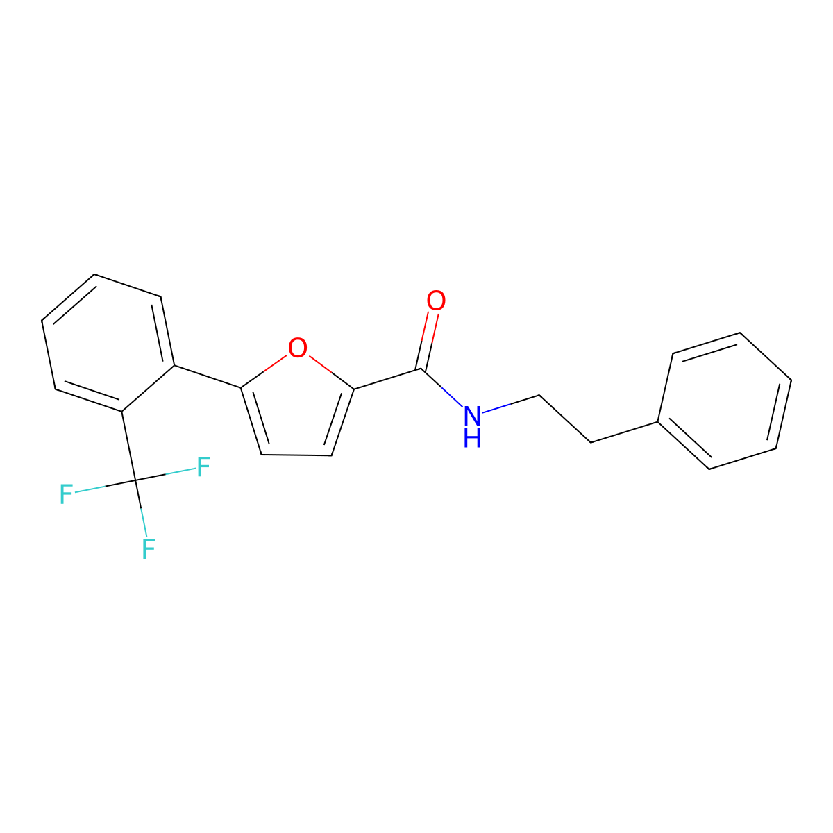 N-(2-phenylethyl)-5-[2-(trifluoromethyl)phenyl]furan-2-carboxamide molecular structure, CAS 831208-84-5
