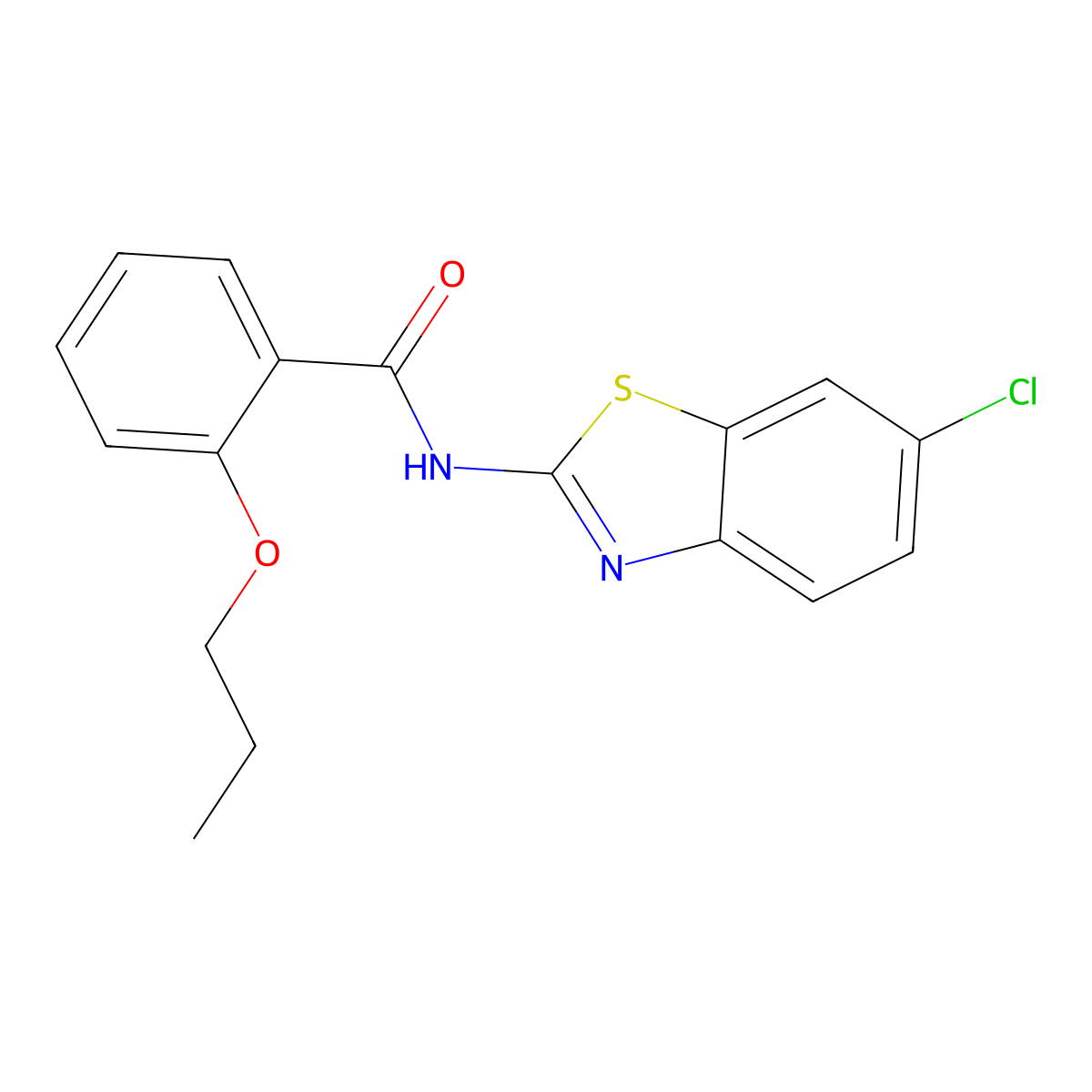 N-(6-chloro-1,3-benzothiazol-2-yl)-2-propoxybenzamide molecular structure, CAS 831208-86-7