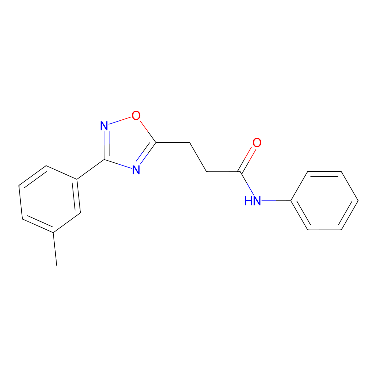 3-[3-(3-methylphenyl)-1,2,4-oxadiazol-5-yl]-N-phenylpropanamide molecular structure, CAS 831209-15-5
