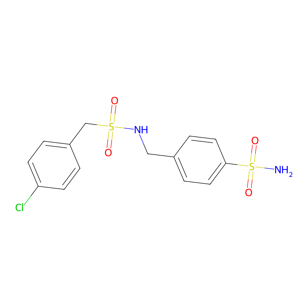 4-({[(4-Chlorobenzyl)sulfonyl]amino}methyl)benzenesulfonamide molecular structure, CAS 831209-44-0