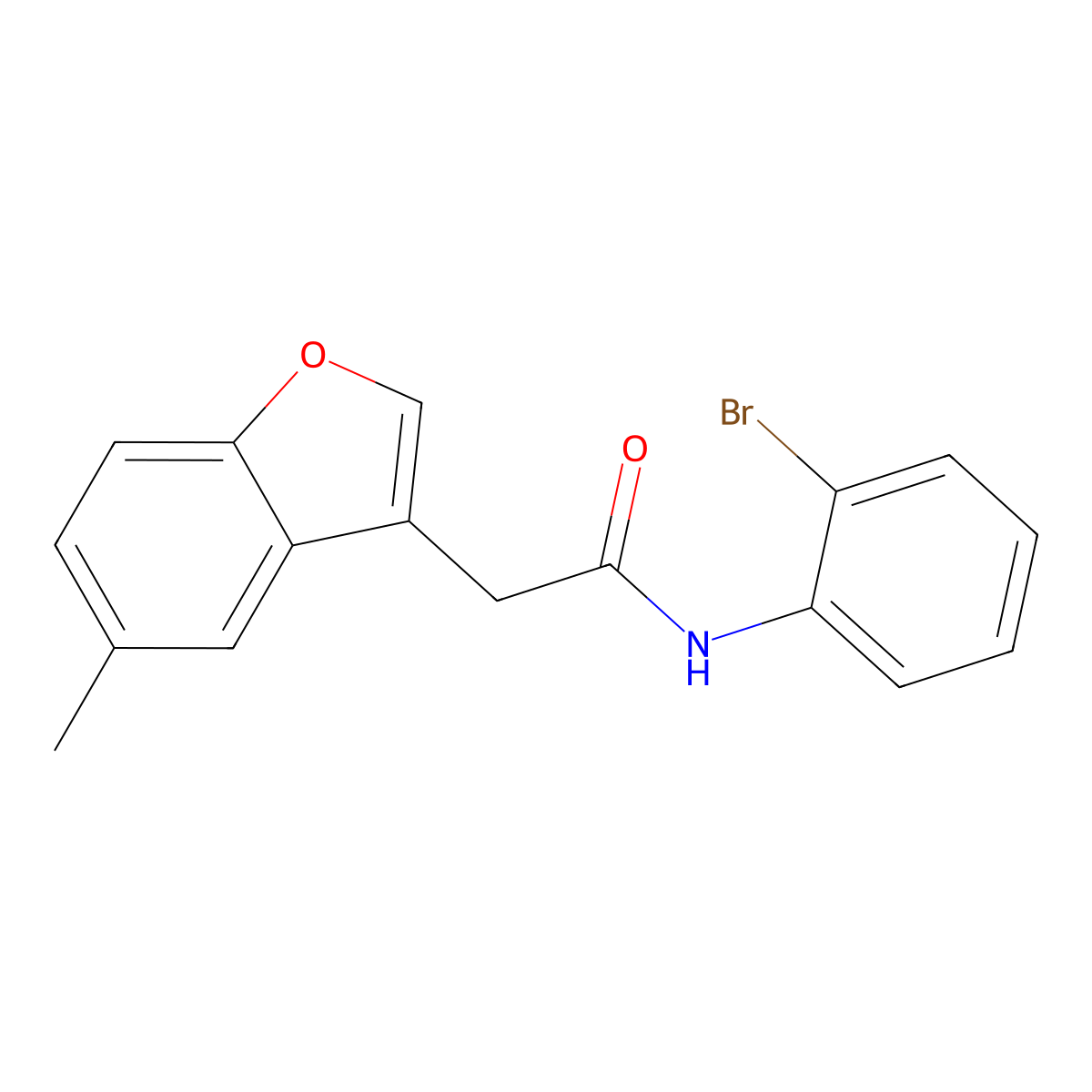 N-(2-bromophenyl)-2-(5-methyl-1-benzofuran-3-yl)acetamide molecular structure, CAS 831209-48-4