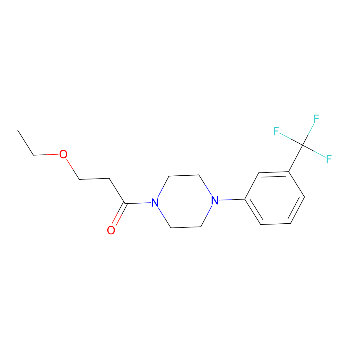 3-Ethoxy-1-[4-[3-(trifluoromethyl)phenyl]piperazin-1-yl]propan-1-one molecular structure, CAS 831209-89-3