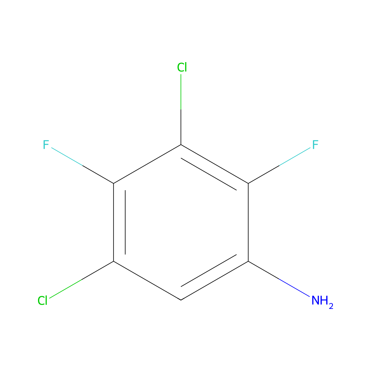 3,5-Dichloro-2,4-difluorobenzenamine molecular structure, CAS 83121-15-7
