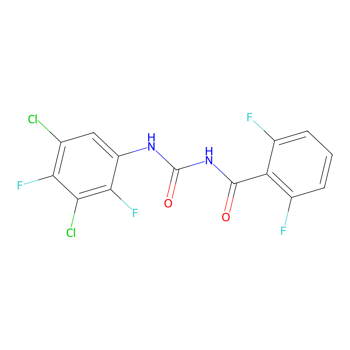 Teflubenzuron molecular structure, CAS 83121-18-0