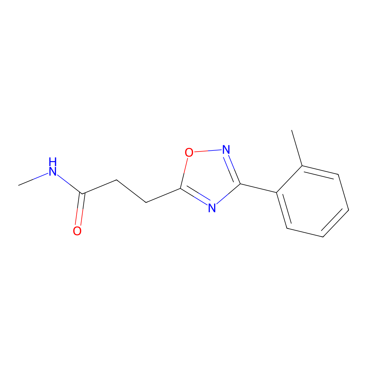 N-methyl-3-[3-(2-methylphenyl)-1,2,4-oxadiazol-5-yl]propanamide molecular structure, CAS 831211-09-7