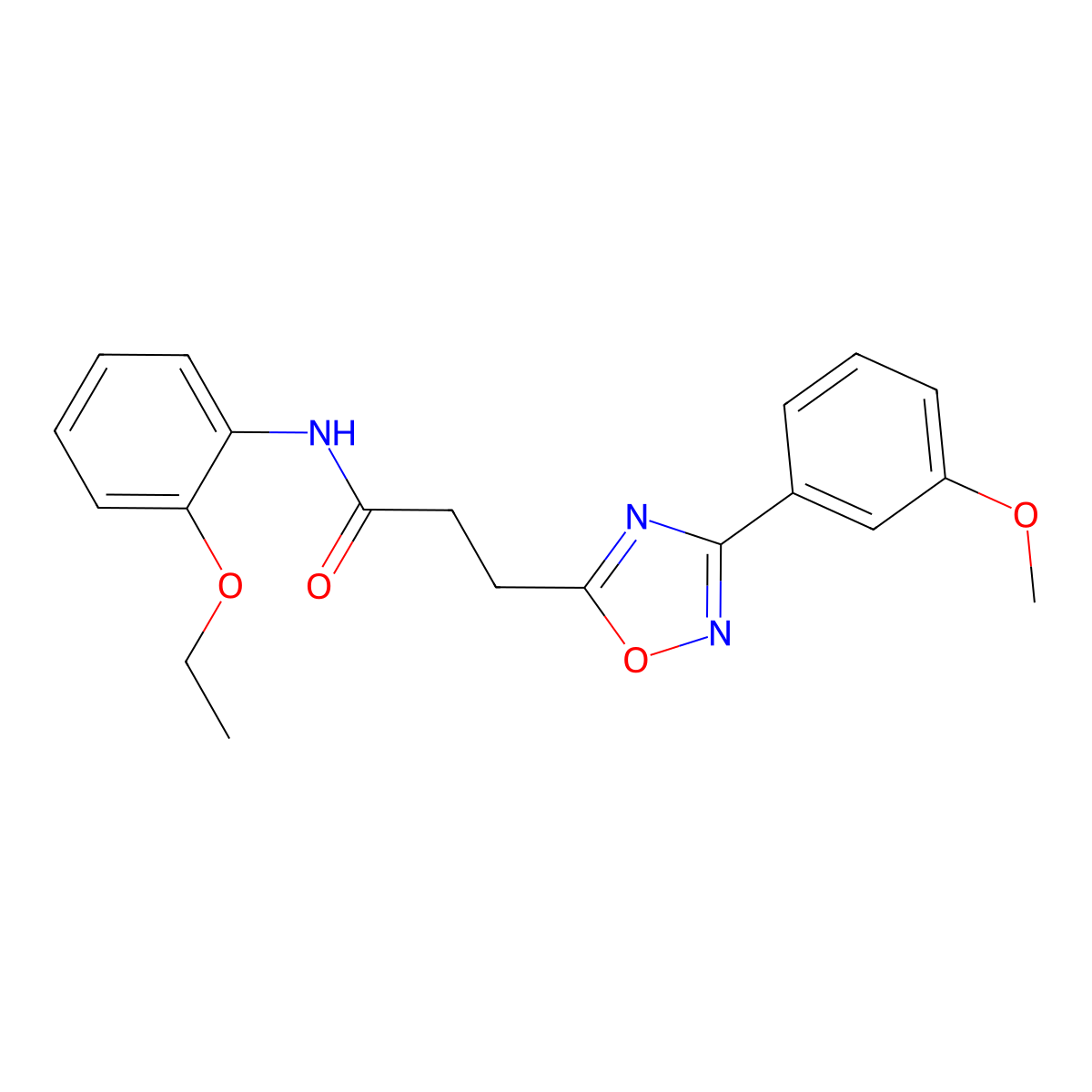 N-(2-ethoxyphenyl)-3-[3-(3-methoxyphenyl)-1,2,4-oxadiazol-5-yl]propanamide molecular structure, CAS 831211-10-0