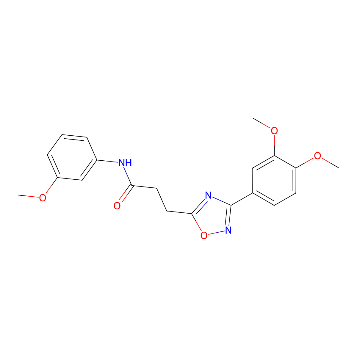 3-[3-(3,4-dimethoxyphenyl)-1,2,4-oxadiazol-5-yl]-N-(3-methoxyphenyl)propanamide molecular structure, CAS 831211-12-2