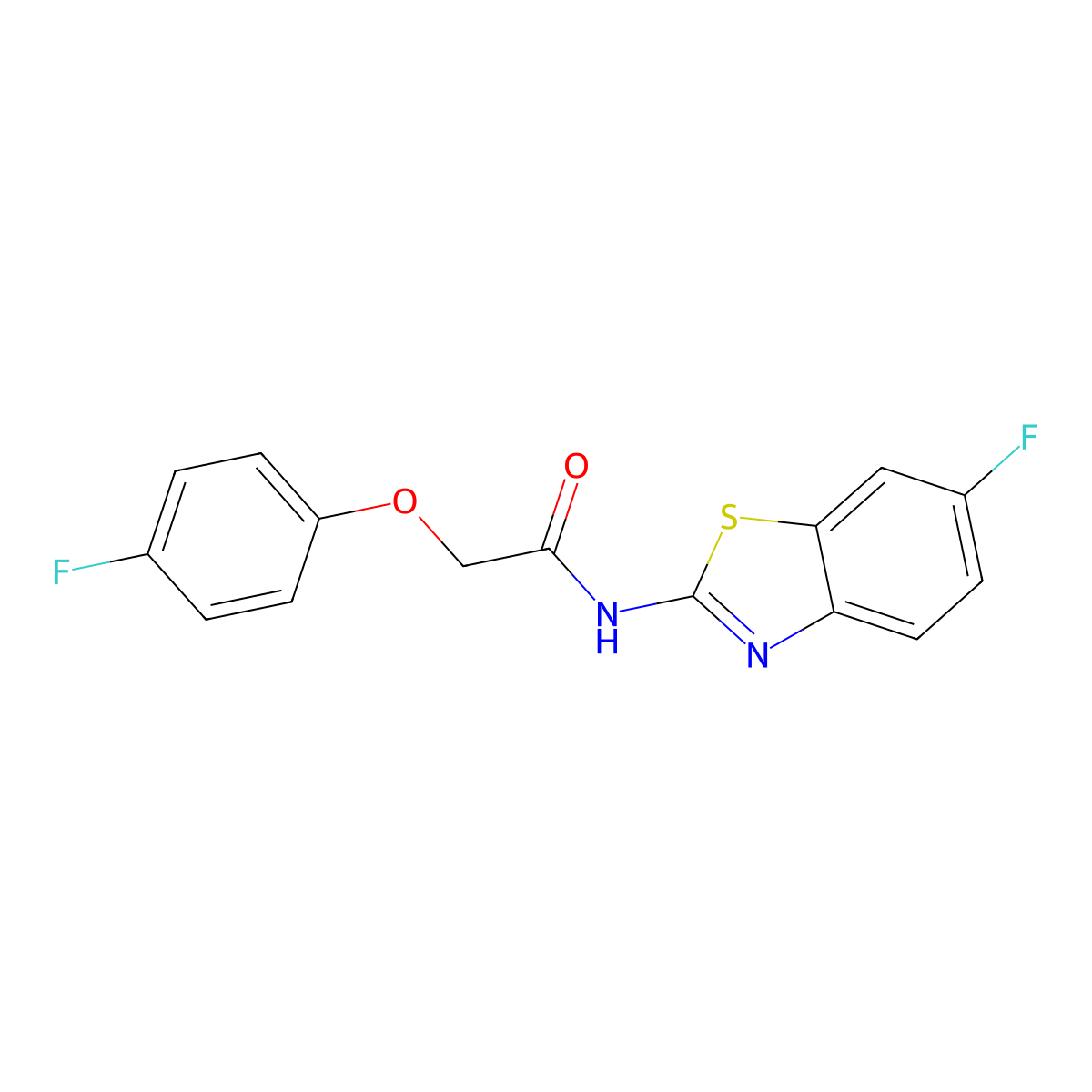 N-(6-fluoro-1,3-benzothiazol-2-yl)-2-(4-fluorophenoxy)acetamide molecular structure, CAS 831211-17-7