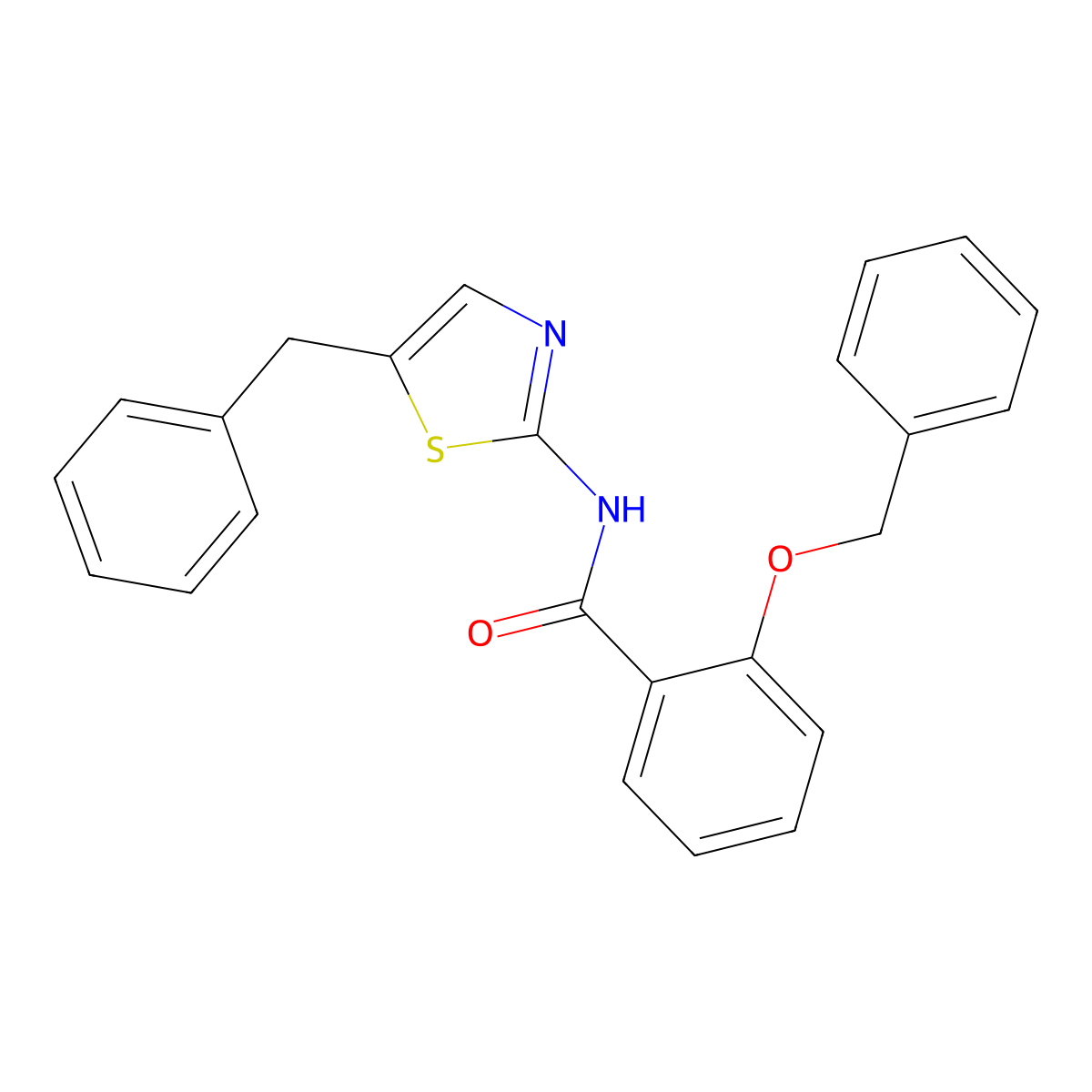 N-(5-benzyl-1,3-thiazol-2-yl)-2-phenylmethoxybenzamide molecular structure, CAS 831211-40-6