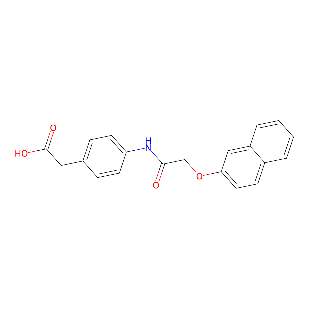 (4-{[(Naphthalen-2-yloxy)acetyl]amino}phenyl)acetic acid molecular structure, CAS 831211-42-8
