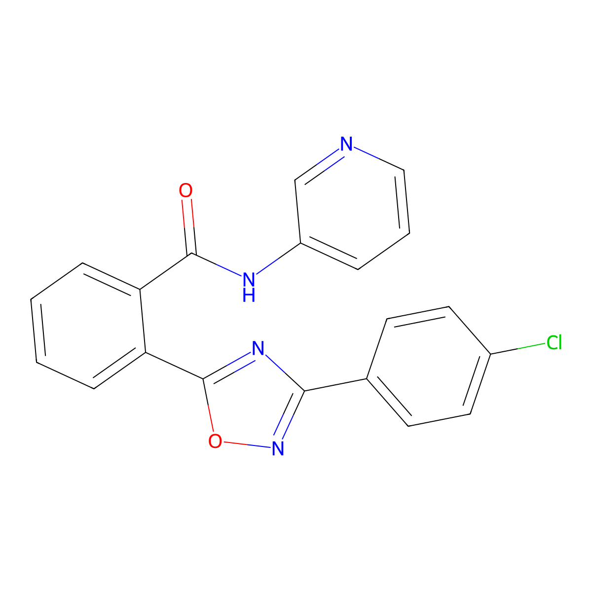2-[3-(4-chlorophenyl)-1,2,4-oxadiazol-5-yl]-N-pyridin-3-ylbenzamide molecular structure, CAS 831211-91-7