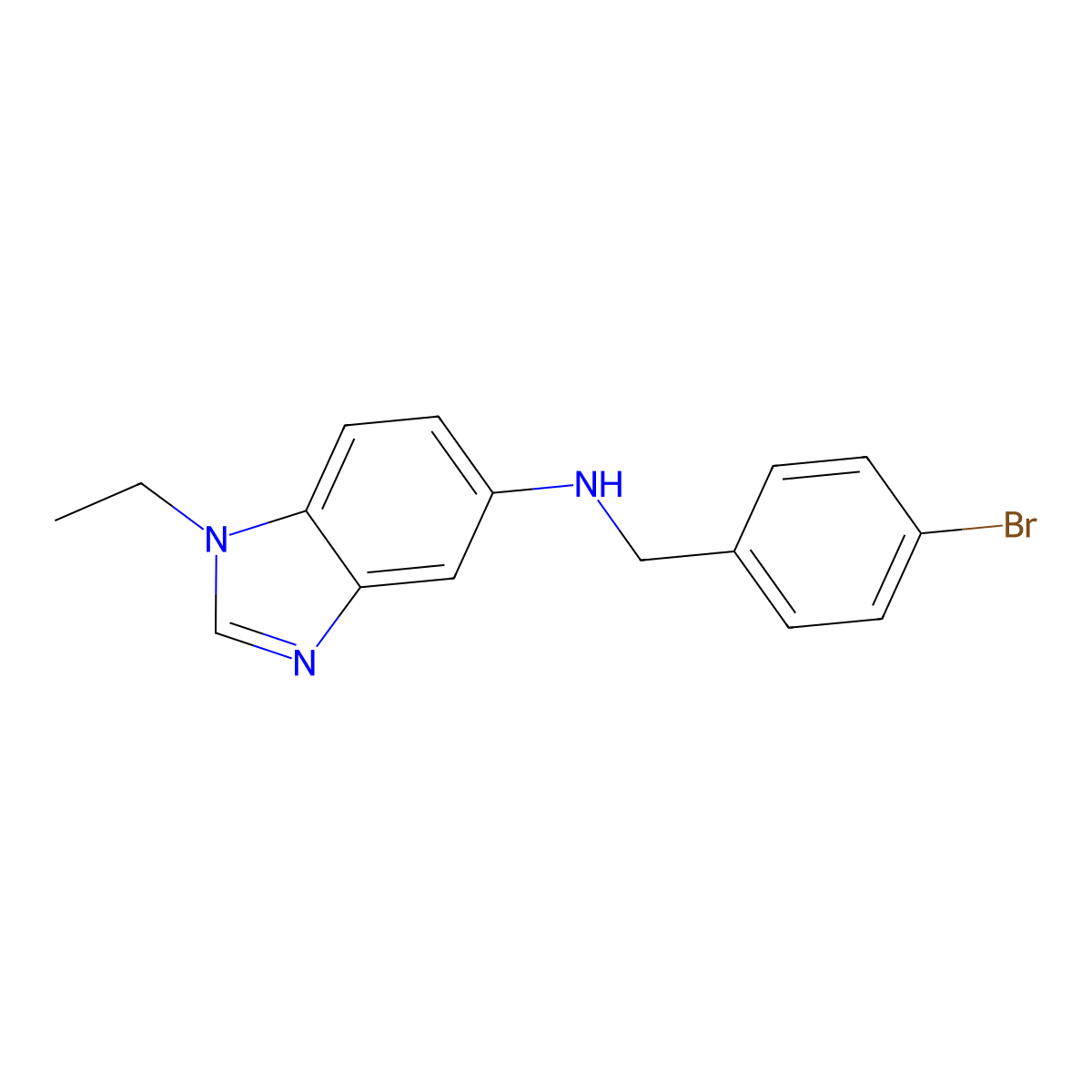 N-[(4-bromophenyl)methyl]-1-ethylbenzimidazol-5-amine molecular structure, CAS 831212-18-1