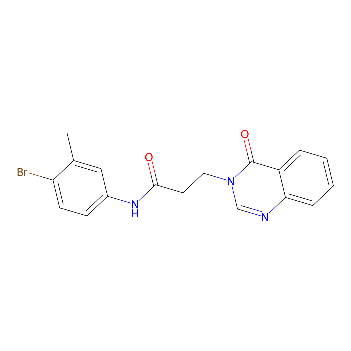 N-(4-bromo-3-methylphenyl)-3-(4-oxoquinazolin-3-yl)propanamide molecular structure, CAS 831212-24-9