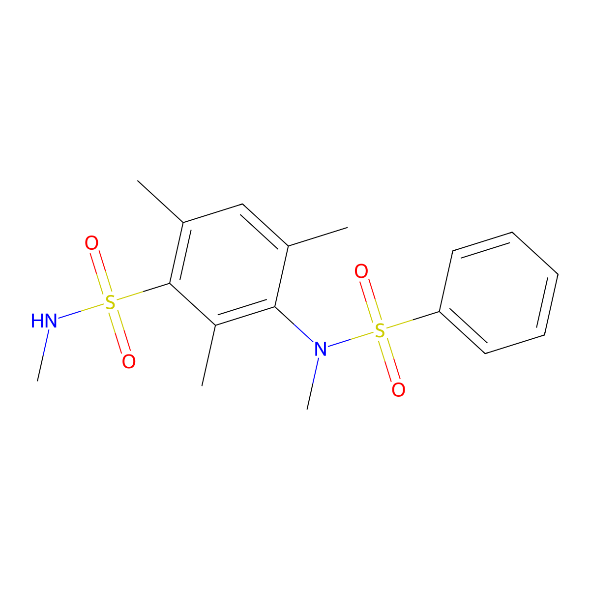 N,2,4,6-tetramethyl-3-[methyl(phenylsulfonyl)amino]benzenesulfonamide molecular structure, CAS 831212-40-9