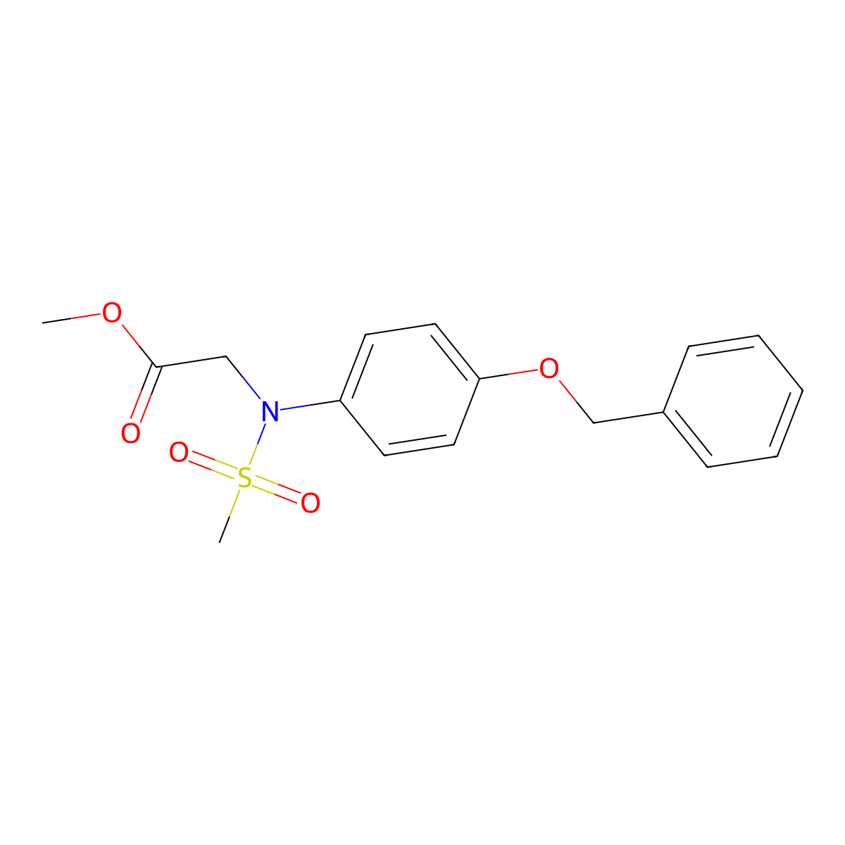 methyl N-[4-(benzyloxy)phenyl]-N-(methylsulfonyl)glycinate molecular structure, CAS 831212-45-4