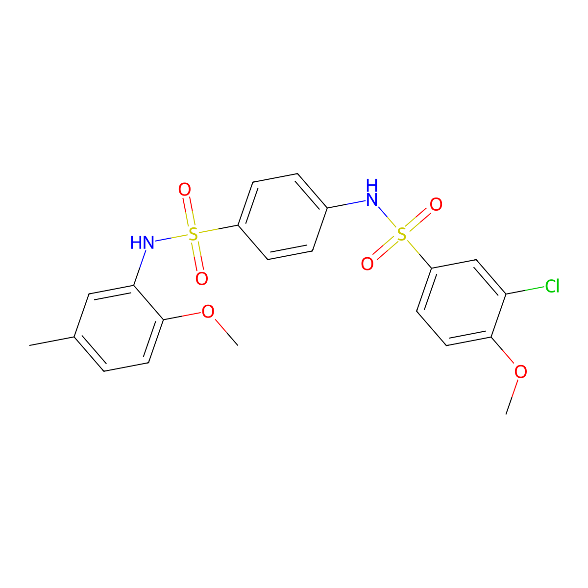 3-chloro-4-methoxy-N-[4-[(2-methoxy-5-methylphenyl)sulfamoyl]phenyl]benzenesulfonamide molecular structure, CAS 831212-46-5