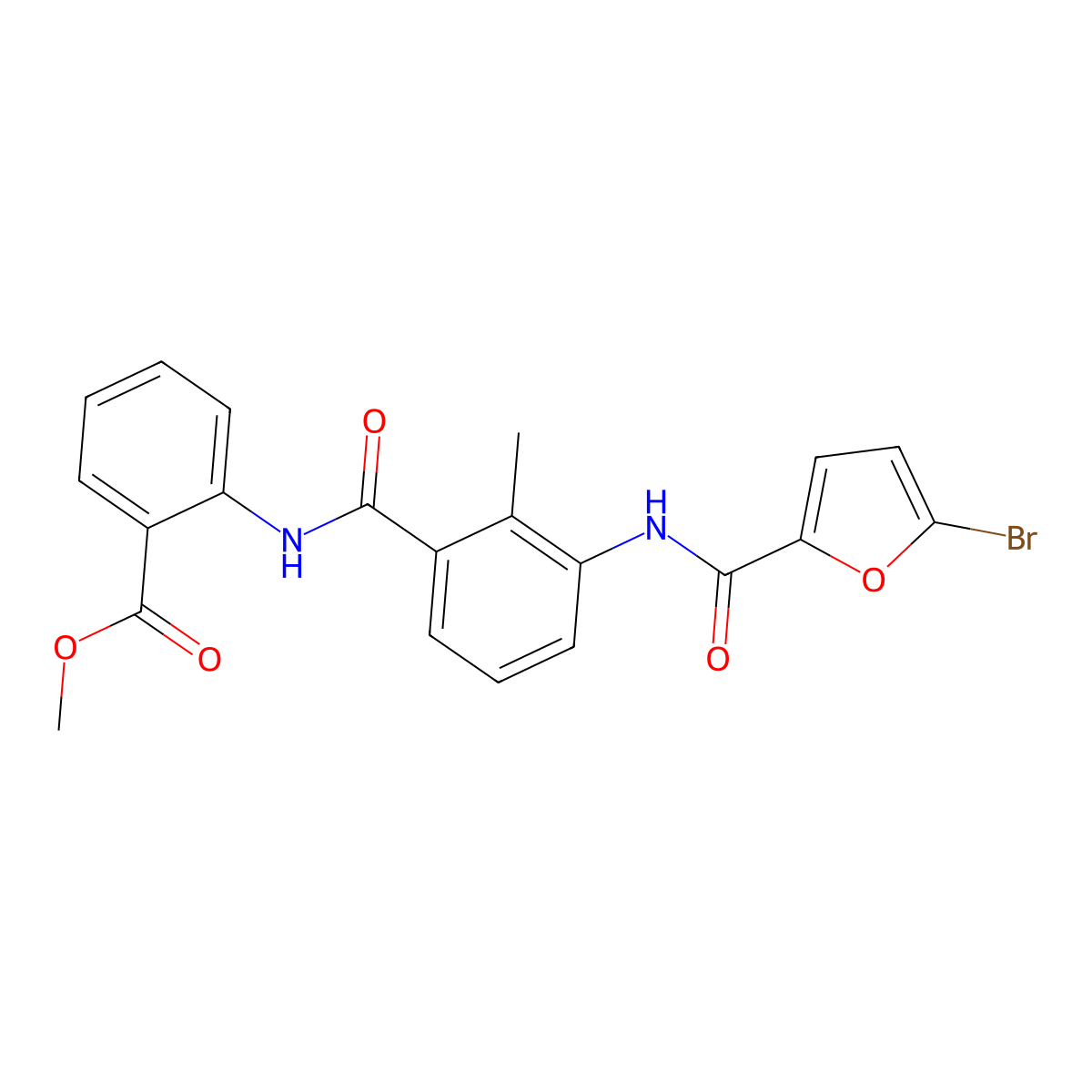 Methyl 2-({3-[(5-bromo-2-furoyl)amino]-2-methylbenzoyl}amino)benzoate molecular structure, CAS 831212-73-8