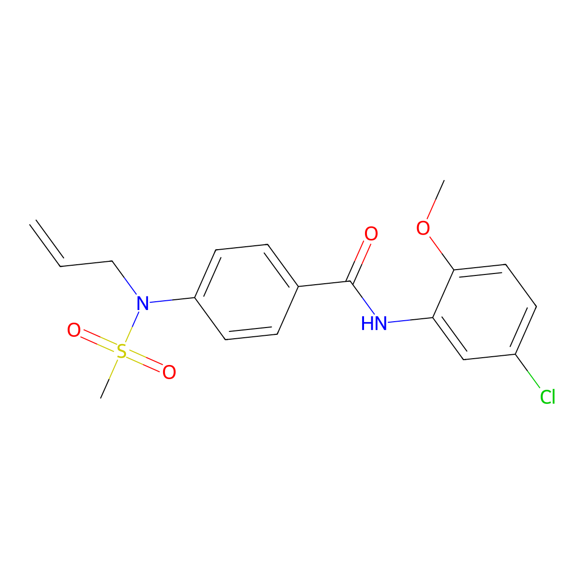 N-(5-chloro-2-methoxyphenyl)-4-[methylsulfonyl(prop-2-enyl)amino]benzamide molecular structure, CAS 831212-78-3