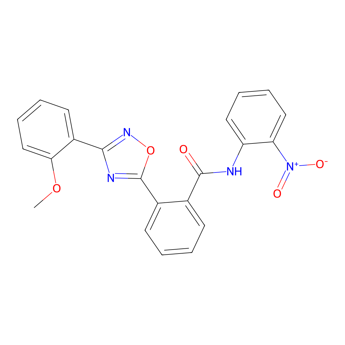 2-[3-(2-methoxyphenyl)-1,2,4-oxadiazol-5-yl]-N-(2-nitrophenyl)benzamide molecular structure, CAS 831213-09-3
