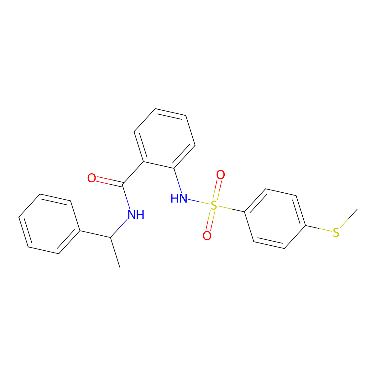 2-[(4-methylsulfanylphenyl)sulfonylamino]-N-(1-phenylethyl)benzamide molecular structure, CAS 831213-22-0