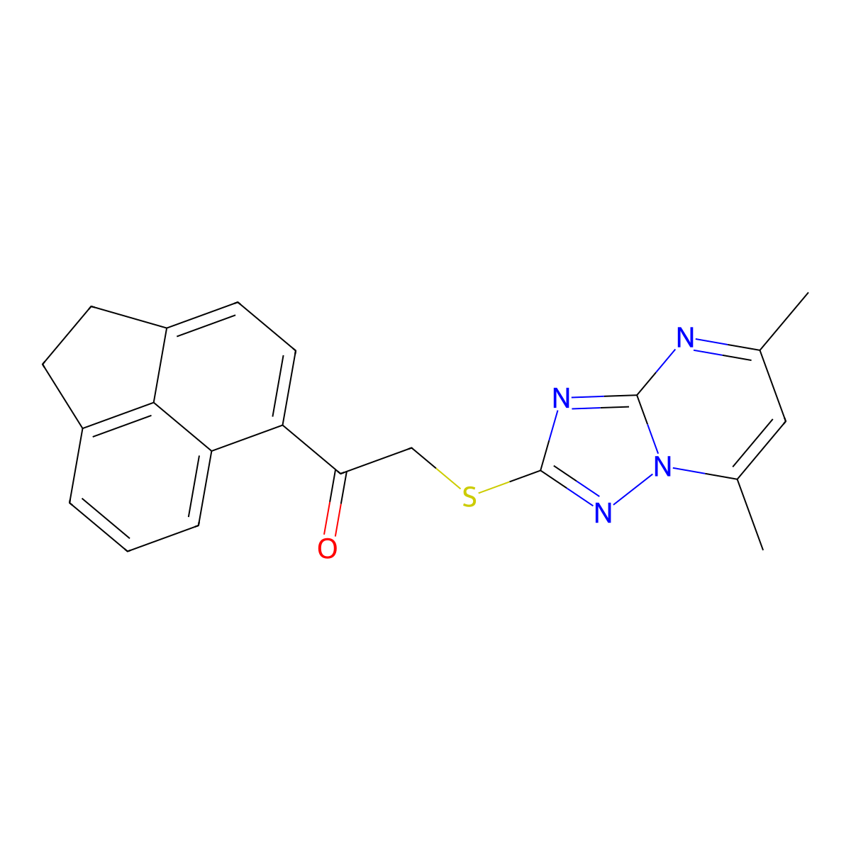 1-(1,2-Dihydroacenaphthylen-5-yl)-2-((5,7-dimethyl-[1,2,4]triazolo[1,5-a]pyrimidin-2-yl)thio)ethanone molecular structure, CAS 831213-23-1