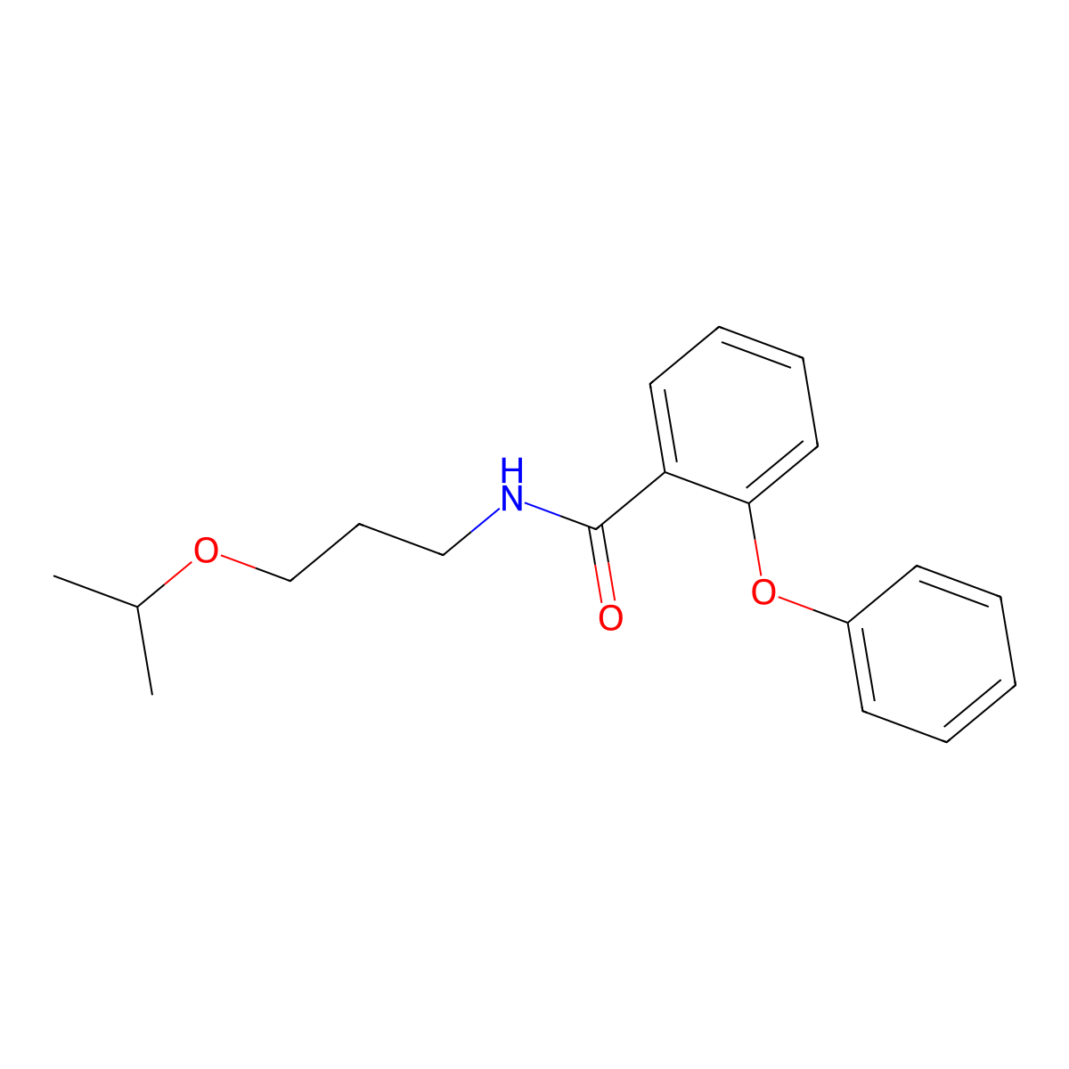 2-phenoxy-N-[3-(propan-2-yloxy)propyl]benzamide molecular structure, CAS 831213-31-1