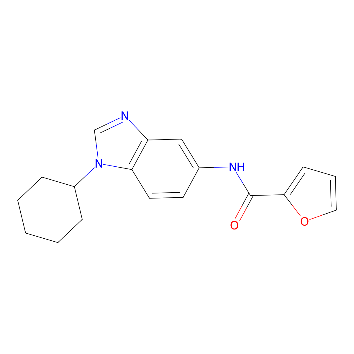 N-(1-cyclohexylbenzimidazol-5-yl)furan-2-carboxamide molecular structure, CAS 831213-35-5
