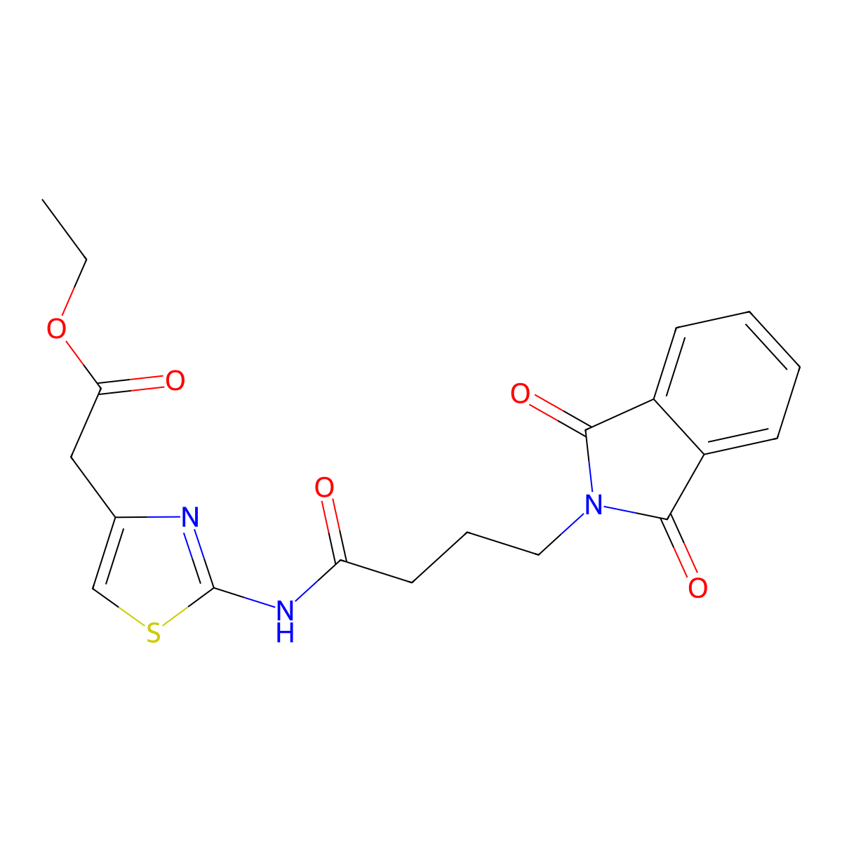 ethyl (2-{[4-(1,3-dioxo-1,3-dihydro-2H-isoindol-2-yl)butanoyl]amino}-1,3-thiazol-4-yl)acetate molecular structure, CAS 831213-69-5