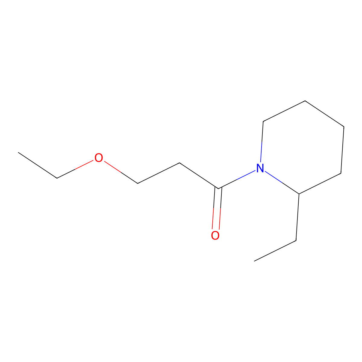 3-Ethoxy-1-(2-ethylpiperidin-1-yl)propan-1-one molecular structure, CAS 831213-76-4