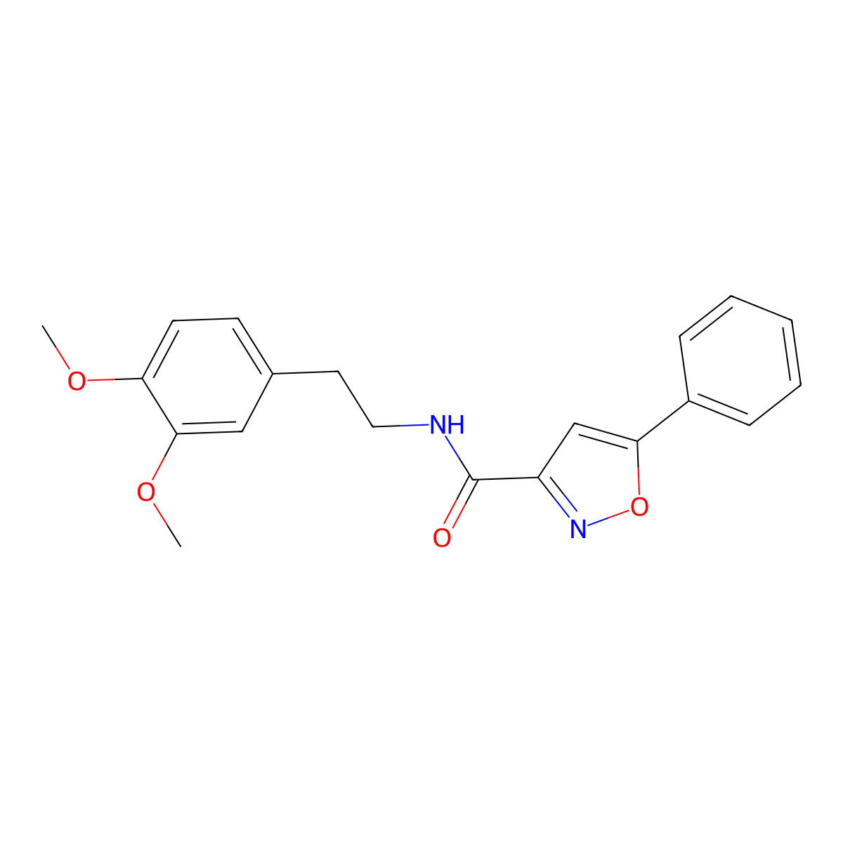 N-[2-(3,4-dimethoxyphenyl)ethyl]-5-phenyl-1,2-oxazole-3-carboxamide molecular structure, CAS 831214-26-7