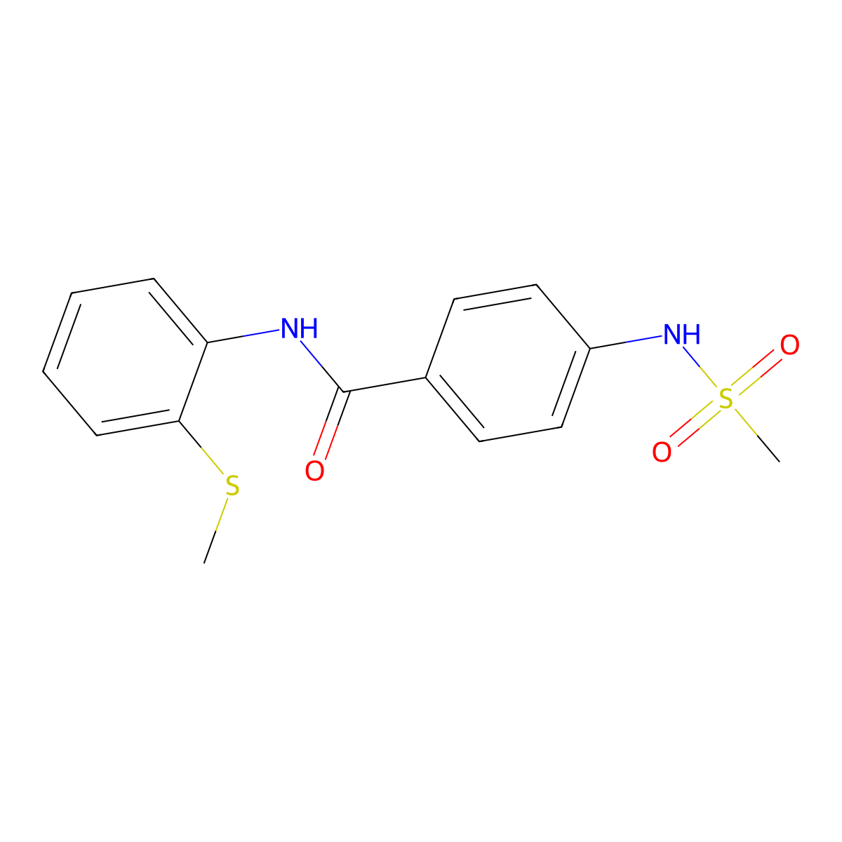 4-(methanesulfonamido)-N-(2-methylsulfanylphenyl)benzamide molecular structure, CAS 831214-36-9