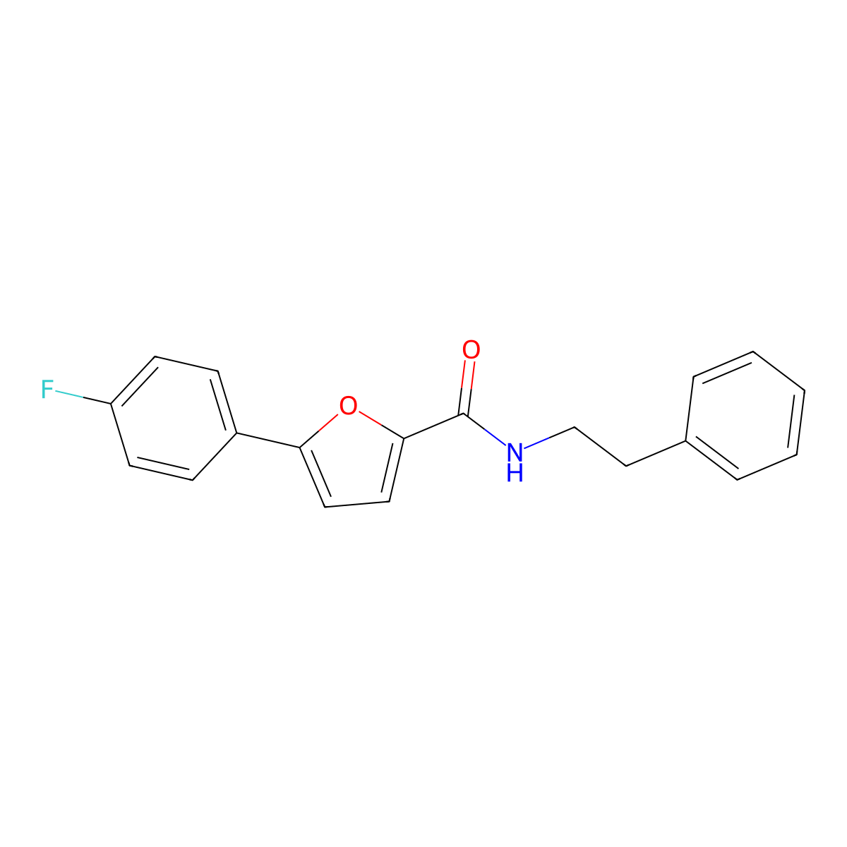 5-(4-fluorophenyl)-N-(2-phenylethyl)furan-2-carboxamide molecular structure, CAS 831214-38-1