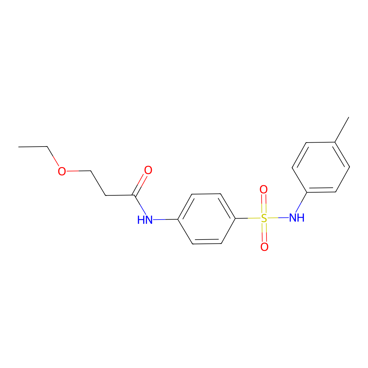 3-ethoxy-N-[4-[(4-methylphenyl)sulfamoyl]phenyl]propanamide molecular structure, CAS 831214-47-2