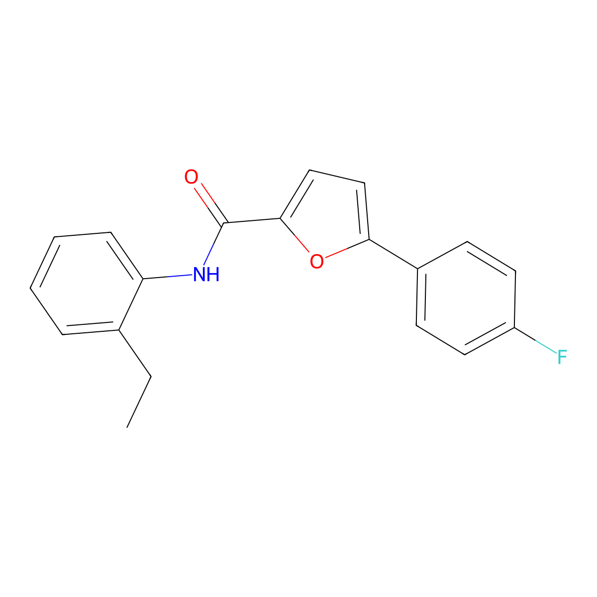 N-(2-ethylphenyl)-5-(4-fluorophenyl)furan-2-carboxamide molecular structure, CAS 831214-54-1