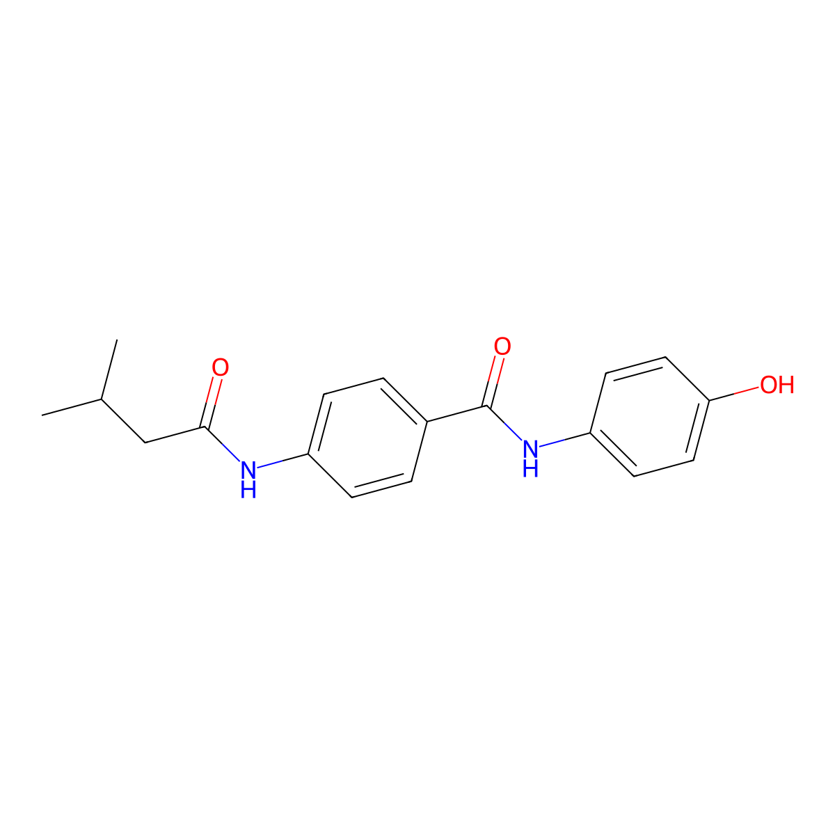 N-(4-hydroxyphenyl)-4-(3-methylbutanoylamino)benzamide molecular structure, CAS 831214-57-4