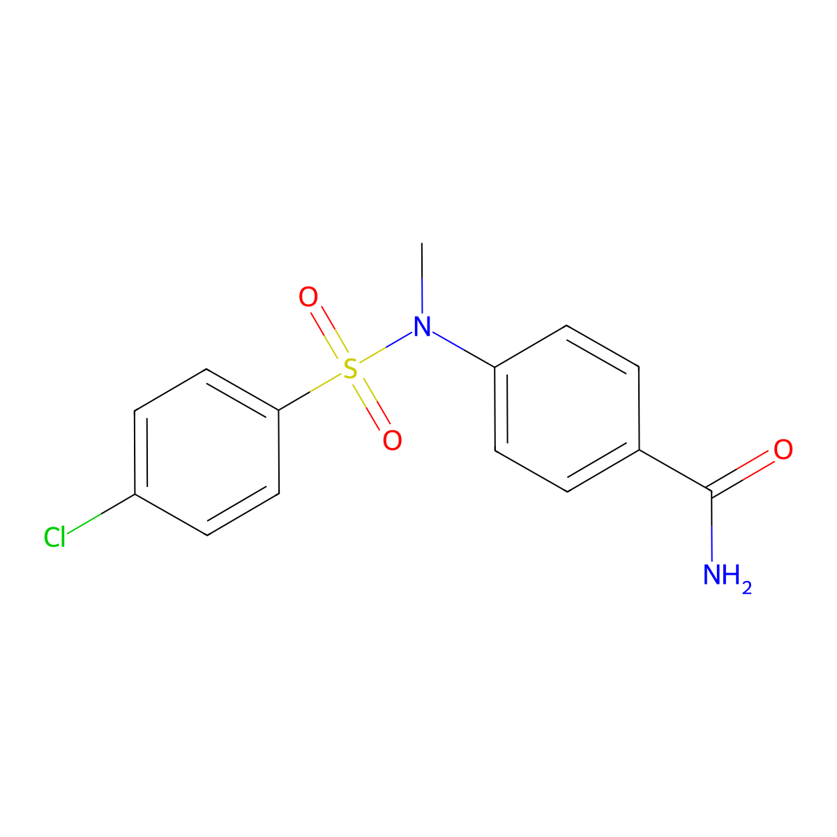 4-[(4-Chlorophenyl)sulfonyl-methylamino]benzamide molecular structure, CAS 831214-76-7