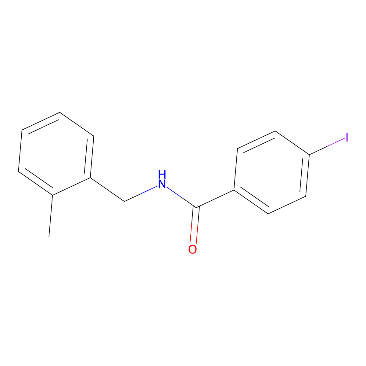4-iodo-N-[(2-methylphenyl)methyl]benzamide molecular structure, CAS 831214-89-2