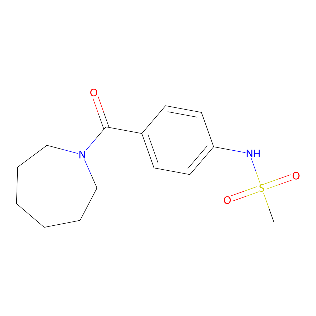 N-[4-(azepane-1-carbonyl)phenyl]methanesulfonamide molecular structure, CAS 831214-93-8