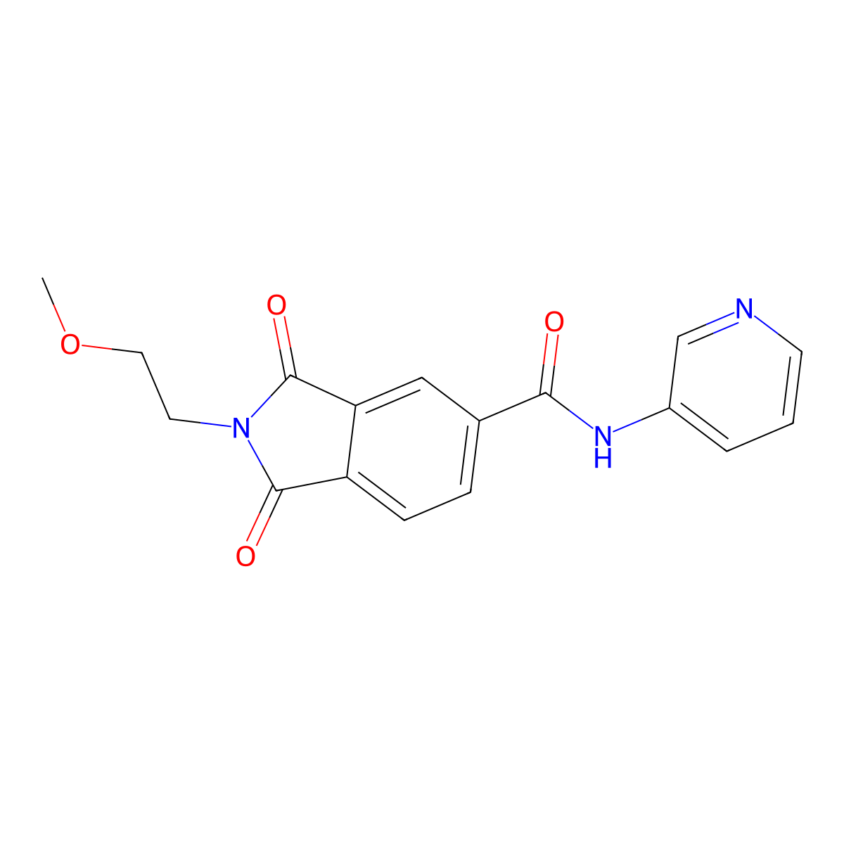 2-(2-methoxyethyl)-1,3-dioxo-N-(pyridin-3-yl)-2,3-dihydro-1H-isoindole-5-carboxamide molecular structure, CAS 831214-94-9