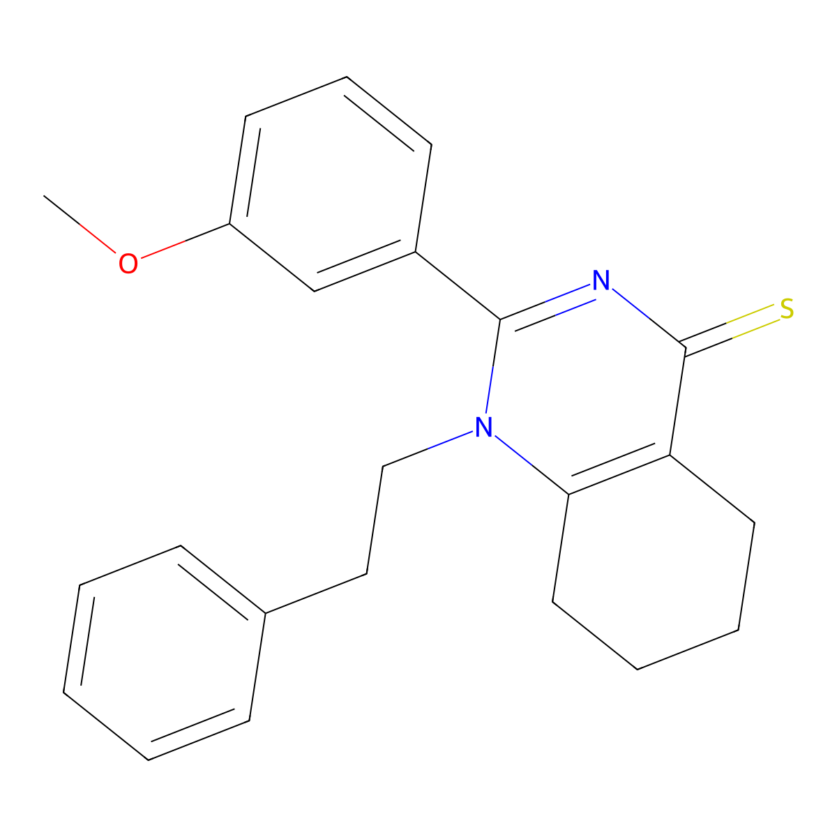 2-(3-methoxyphenyl)-1-phenethyl-5,6,7,8-tetrahydroquinazoline-4(1H)-thione molecular structure, CAS 831215-18-0