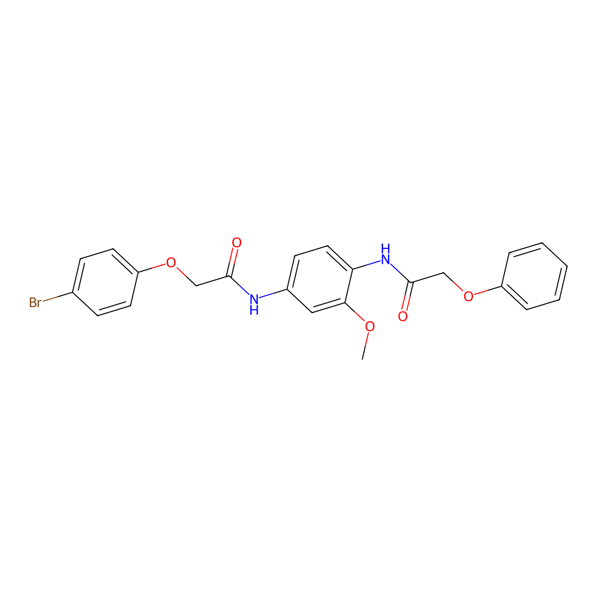 2-(4-bromophenoxy)-N-[3-methoxy-4-[(2-phenoxyacetyl)amino]phenyl]acetamide molecular structure, CAS 831215-89-5