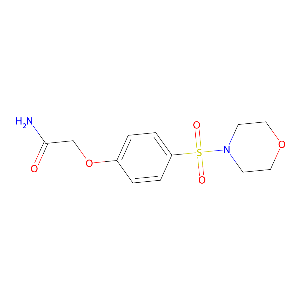 2-(4-Morpholin-4-ylsulfonylphenoxy)acetamide molecular structure, CAS 831216-09-2