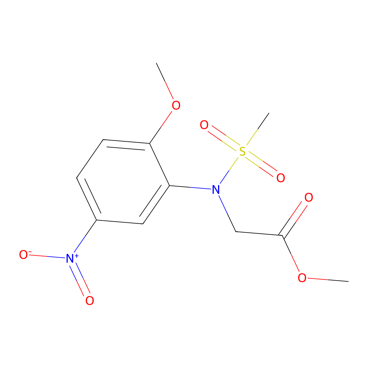 methyl N-(2-methoxy-5-nitrophenyl)-N-(methylsulfonyl)glycinate molecular structure, CAS 831216-37-6