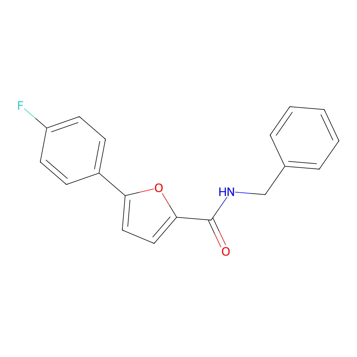 N-benzyl-5-(4-fluorophenyl)furan-2-carboxamide molecular structure, CAS 831216-64-9