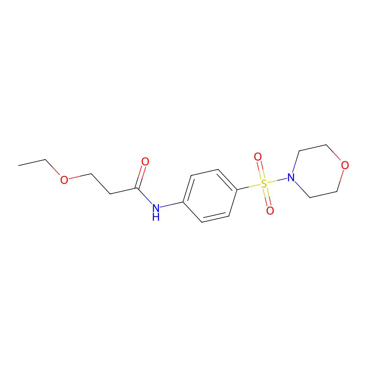 3-ethoxy-N-(4-morpholin-4-ylsulfonylphenyl)propanamide molecular structure, CAS 831216-72-9